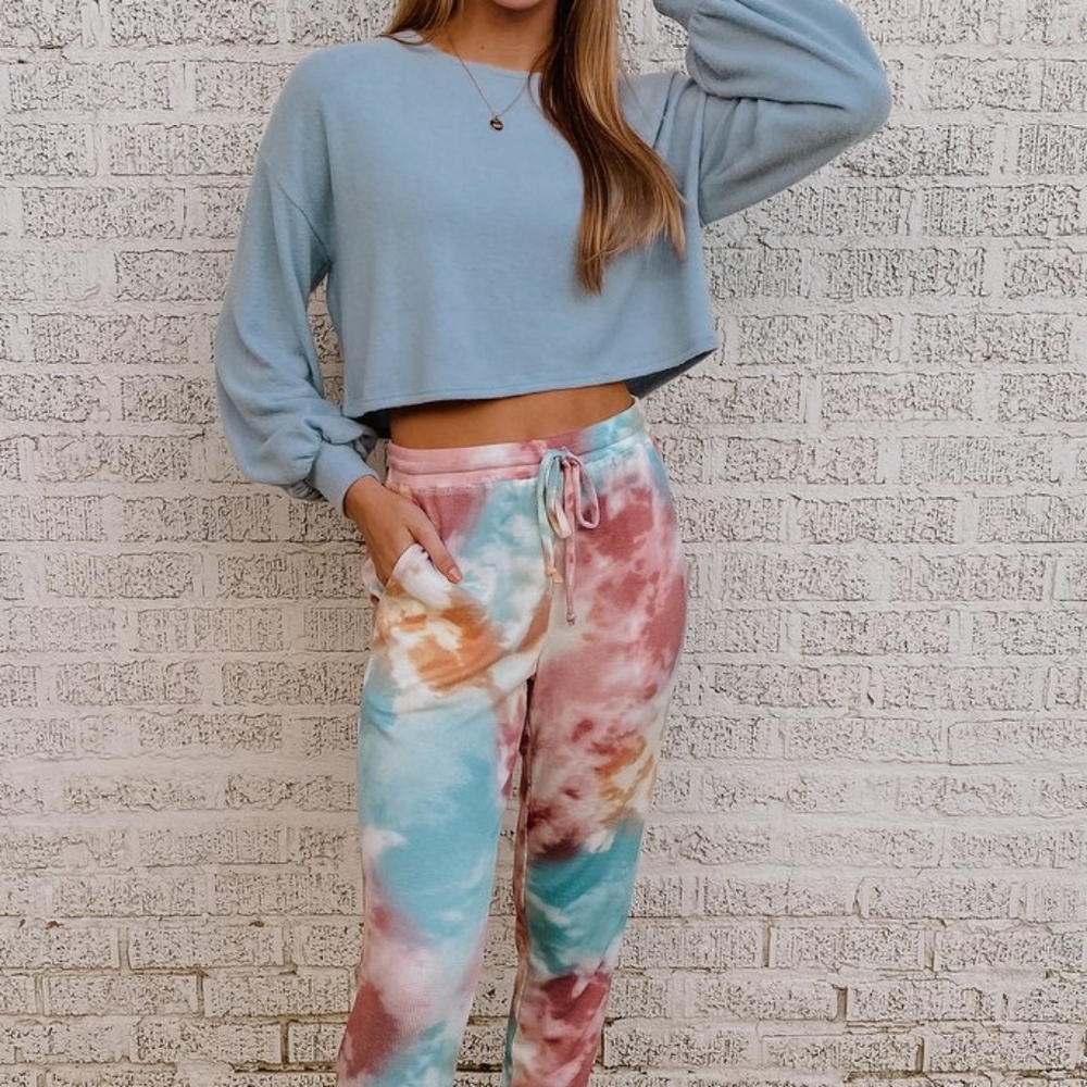 Double Zero Crop Top Raw Hem Mint Green (L)